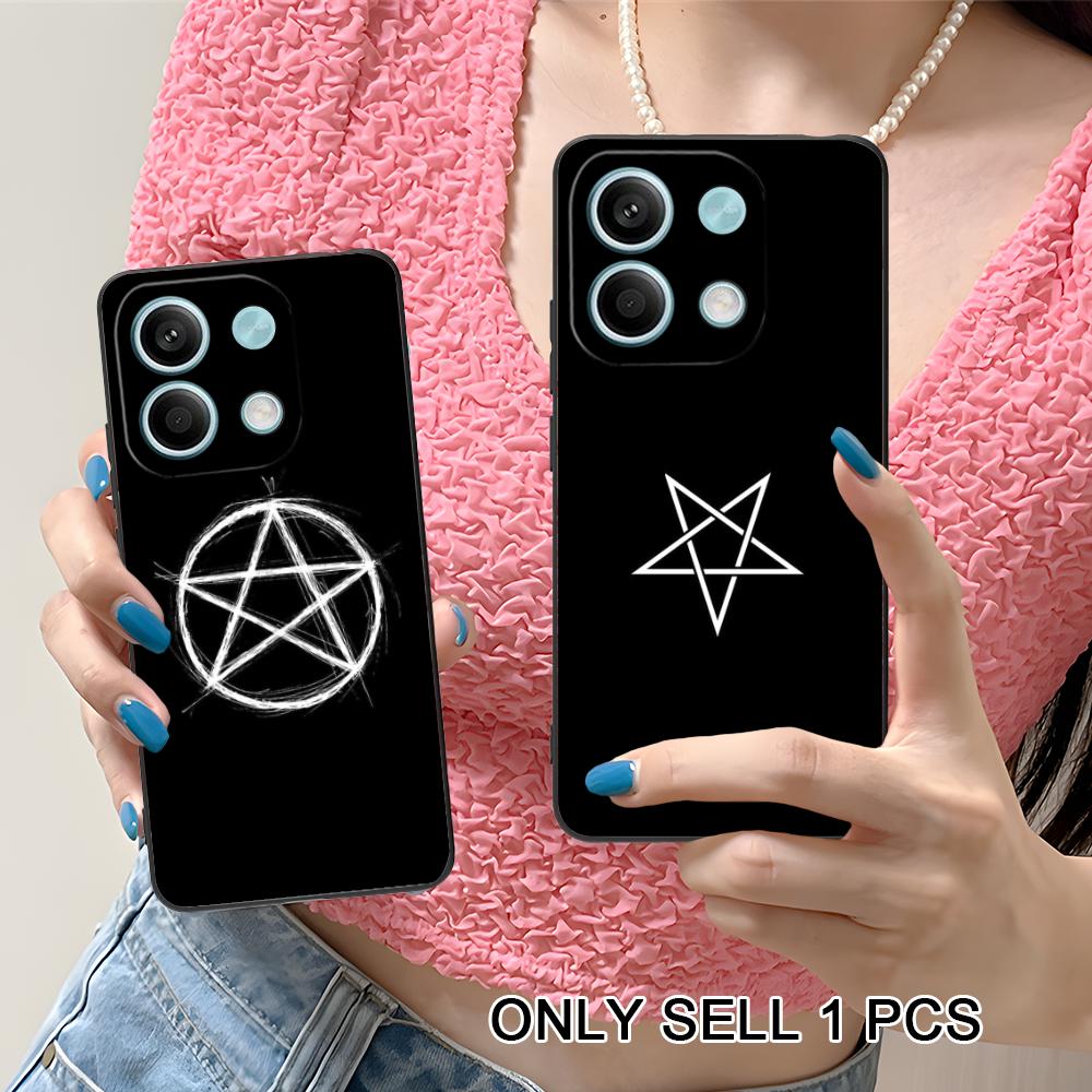 Aesthetic Pentagram Phone Case for Xiaomi Redmi Note 14 13 12 11 S Pro Plus 4G 5G Soft TPU Shockproof Cover