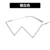 No Piece Personalized Metal Diamond-Encrusted Glasses Frame Trendy Half Frame Street Shot W-Shaped Decorative Frame