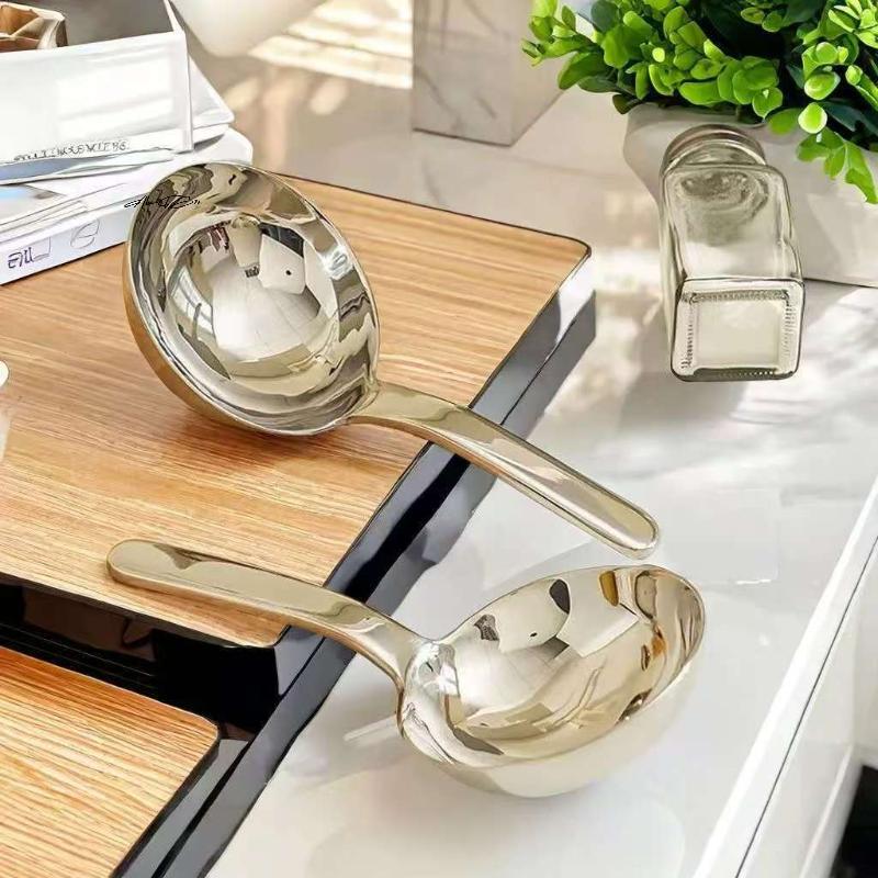 201 Stainless Steel Soup Ladle Deepened Tablespoons Short Handle Large Ramen Bouillon Spoon Kitchen Cooking Utensil Tableware