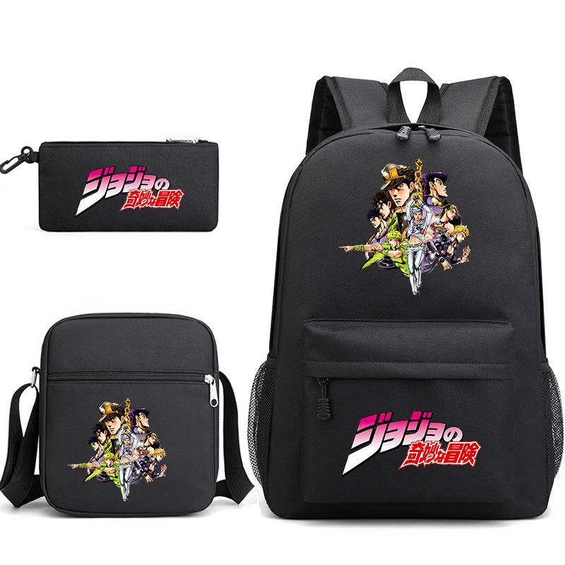 Anime Oo'S Wonderful Adventure Peripheral Schoolbag Pencil Bag + Diagonal Hanging Bag + Backpack Three-Piece Set