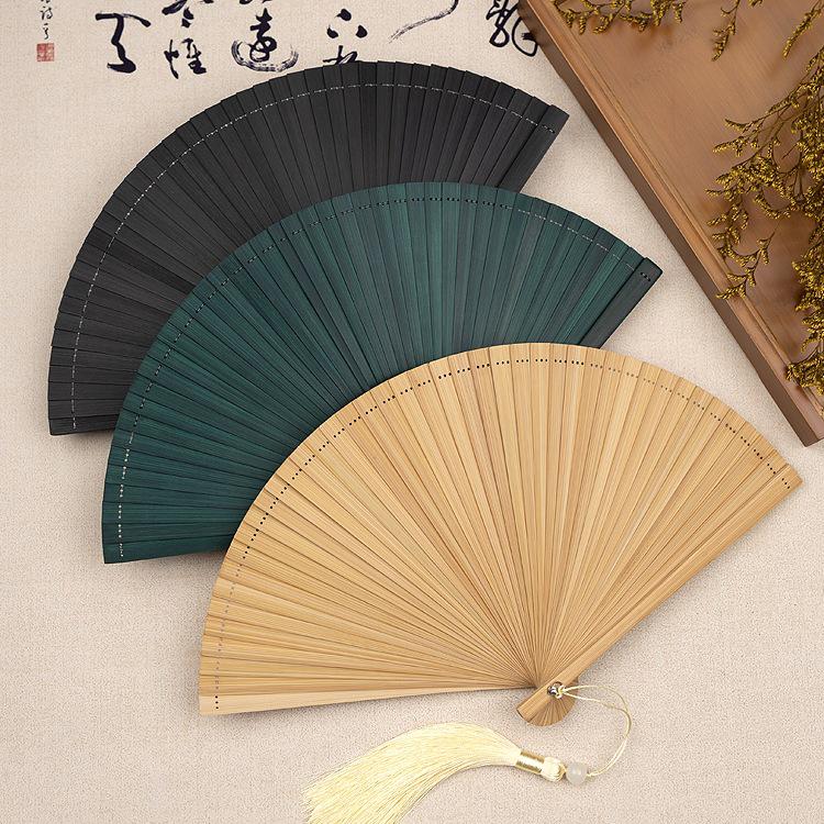Bamboo Folding Fan: Portable Chinese Style for Summer, Cheongsam, Hanfu, and Children's Dance