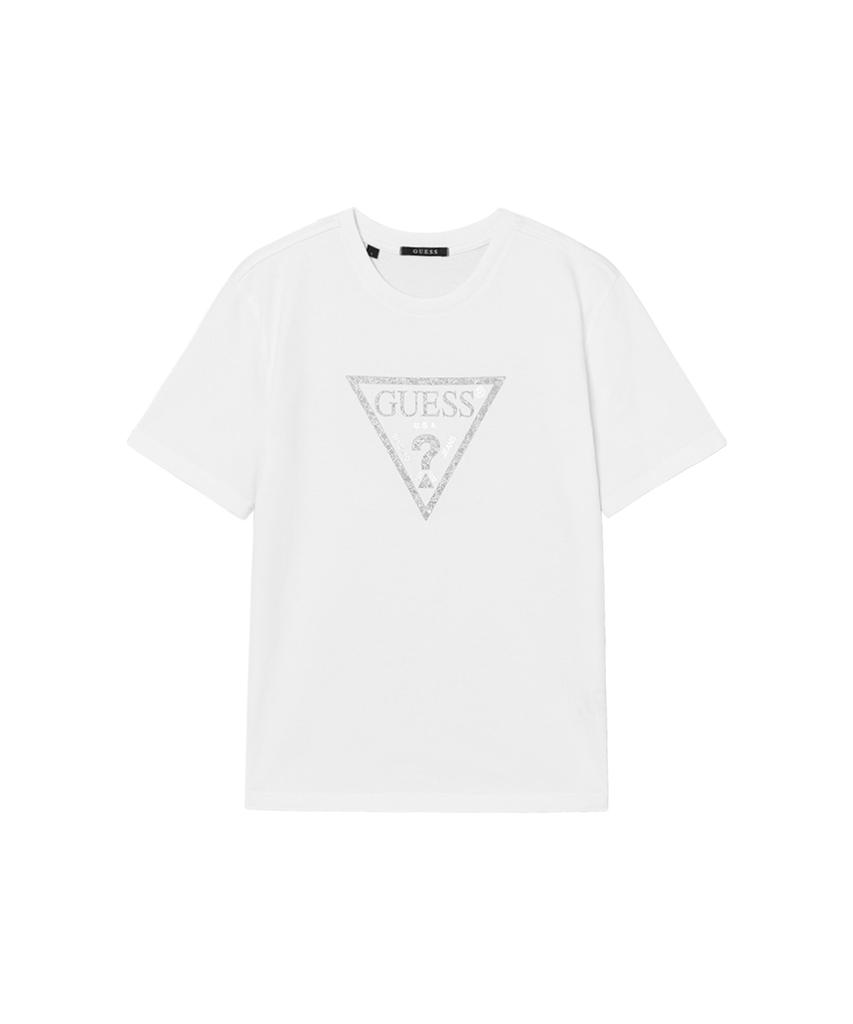 GUESS [Core] 4-Color Unisex Bling Bling Big Triangle Short Sleeve T-Shirt Mq2K8434 (B Type)