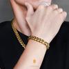 Cuban Link Necklace Bracelet for 12mm Miami Cuban 18k Cuban HIPHOP Christmas Gold [ARINO] SetKRKC&CO & Men, Wide, Chain, Gold, Link, Style, Gift,