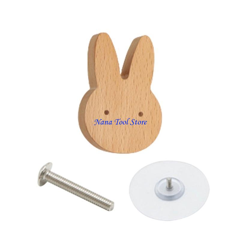 31GJ Furniture Knob with Fun Animal Wooden Drawer Handle Handle