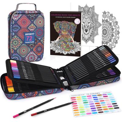 HIFORNY 78 Premium Black Edition Adult Colored Pencil Set 72 Colored Pencils with Artist Softcore Art Supplies for and Kids – Extras, Adults,