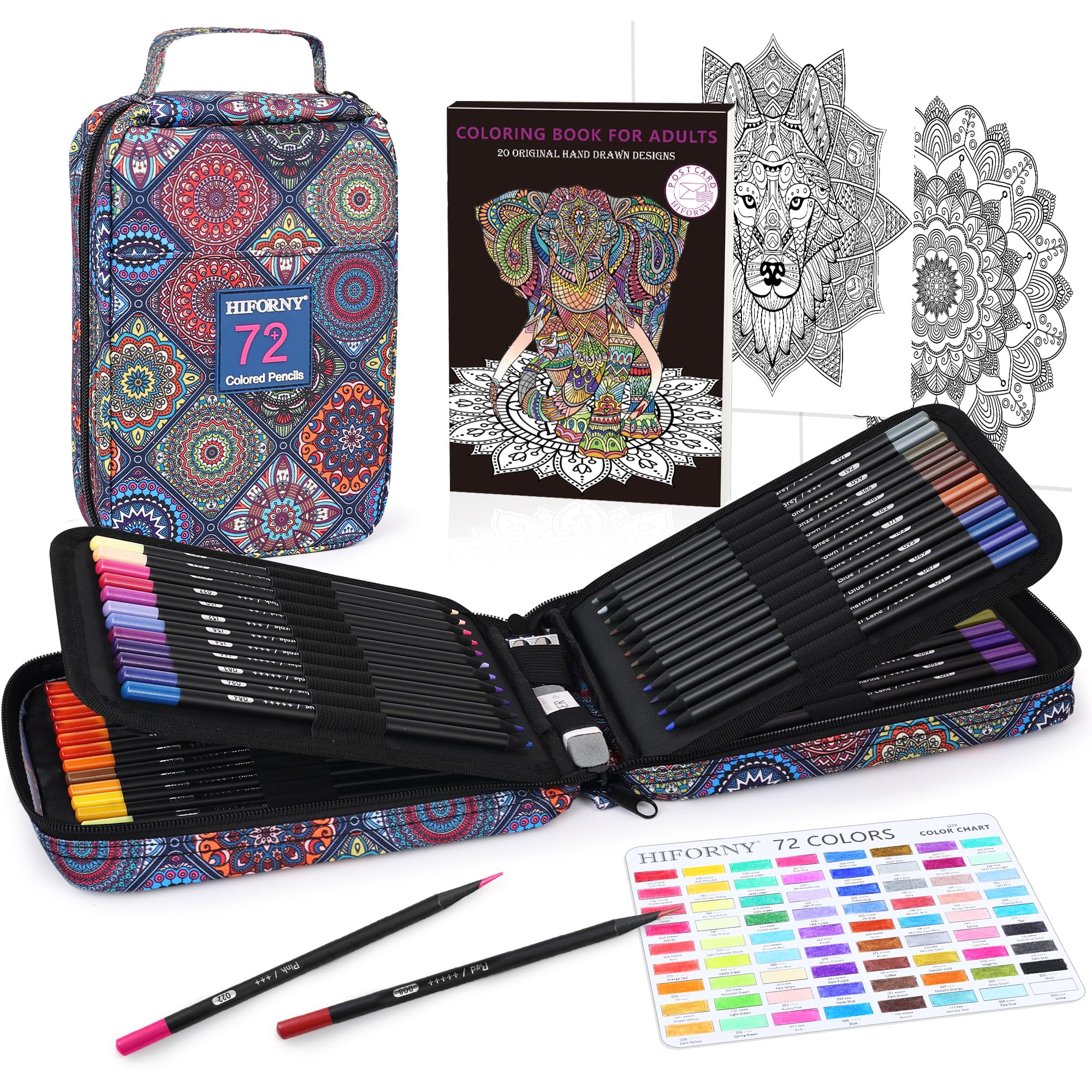 

HIFORNY 78 Премиум Набор цветных карандашей для взрослых Черное издание 72 цветных карандаша с мягким грифелем для художников Художественные принадлежности для и Детей – Дополнительные, Взрослые,