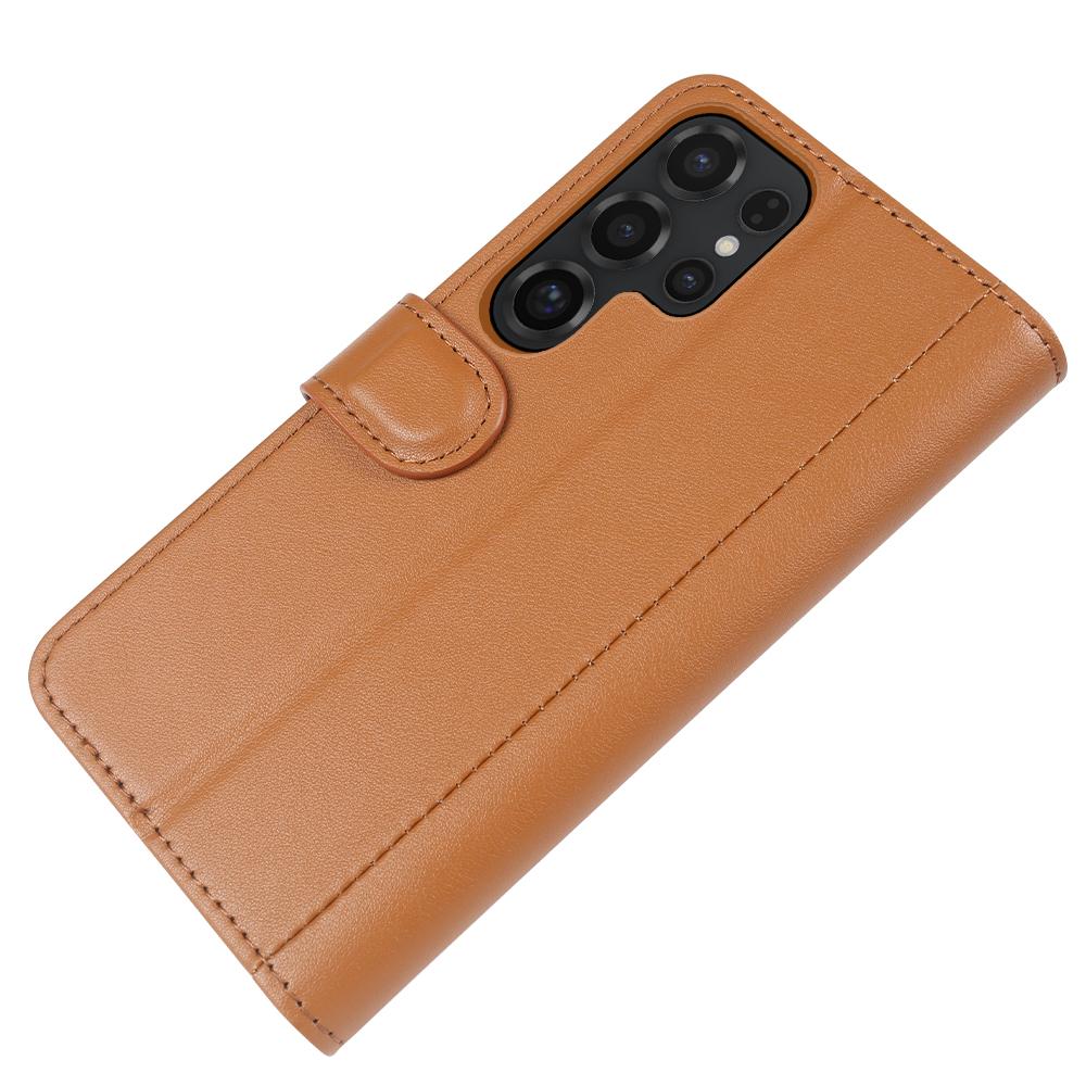 Etui na Samsunga Galaxy S25 Ultra Prawdziwa skóra licowa Pokrowiec na telefon z portfelem i podstawką