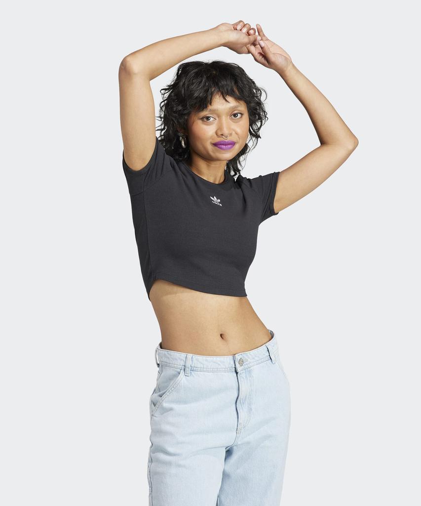 Adidas Lip Crop Tee   Black Ii8057