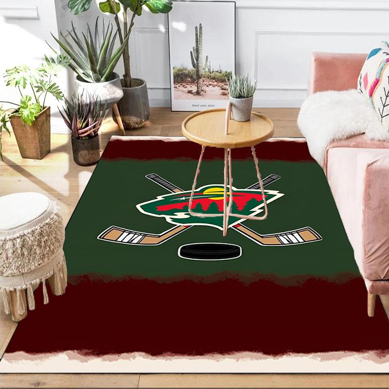 Minnesota Hockey Team Area Rug Suitable for Indoor And Outdoor,Carpets for Kitchens, Homes, Offices, Living Rooms,Home Decor,Christmas Gift