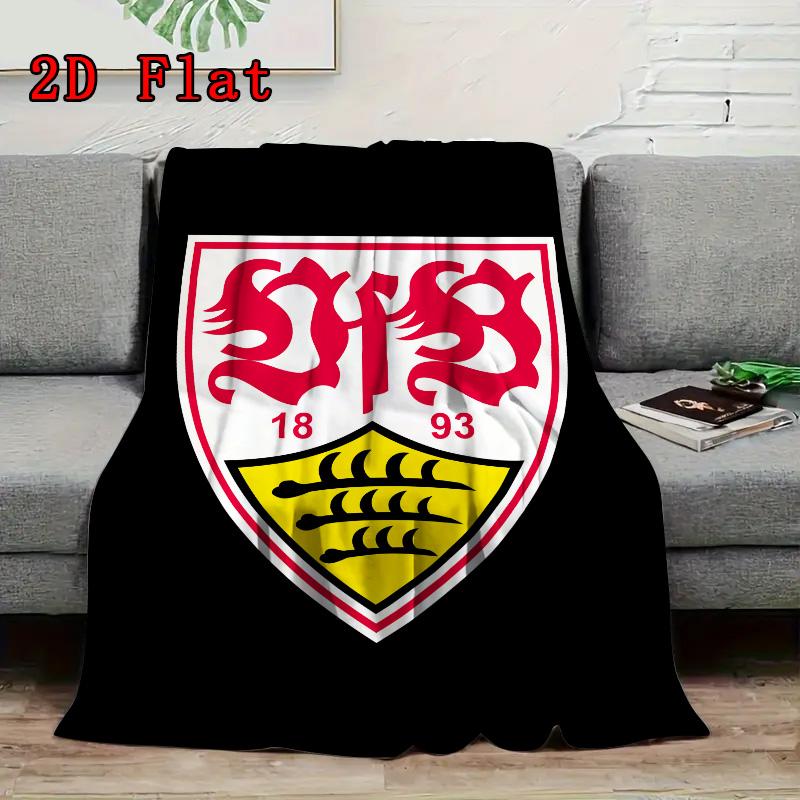 VfB Stuttgart 2D Flat Pattern Flannel Blanket High quality All Seasons Warmth and Comfort Perfect for Christmas Gifts.