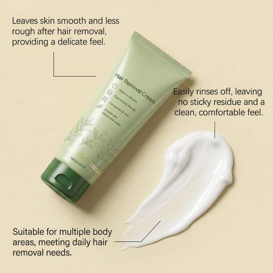 Crema Depilatoria 100G con Spatola, Senza Dolore per Uomini Donne, Crema Depilatoria Delicata per Viso Corpo Gambe Braccia Ascelle Bikini