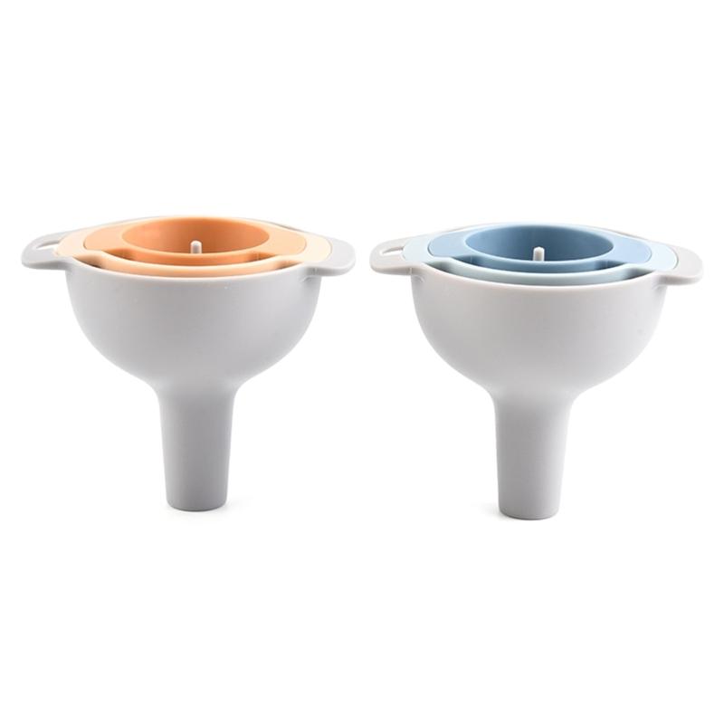4 in 1 Funnel Multiuse Small Kitchen Funnel with Removable Strainer Plastic Funnel for Filling Water Bottle Liquid