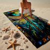 Stained Glass Dragonfly Garden Beach Towel, Super Soft Microfiber, Gift for Her/Him, Birthday, for Pool, Beach, Travel, Home Decor Fan Gifts