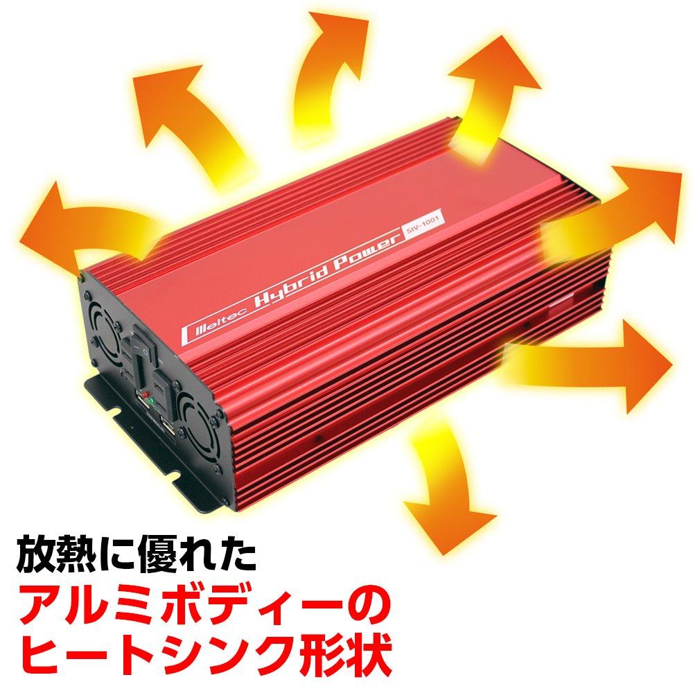 Meltec Car Inverter 800W Power 2 USB Ports Quiet Operation SIV-1001 2-Way (USB & Outlet), DC24V, Outlets, (2.4A),