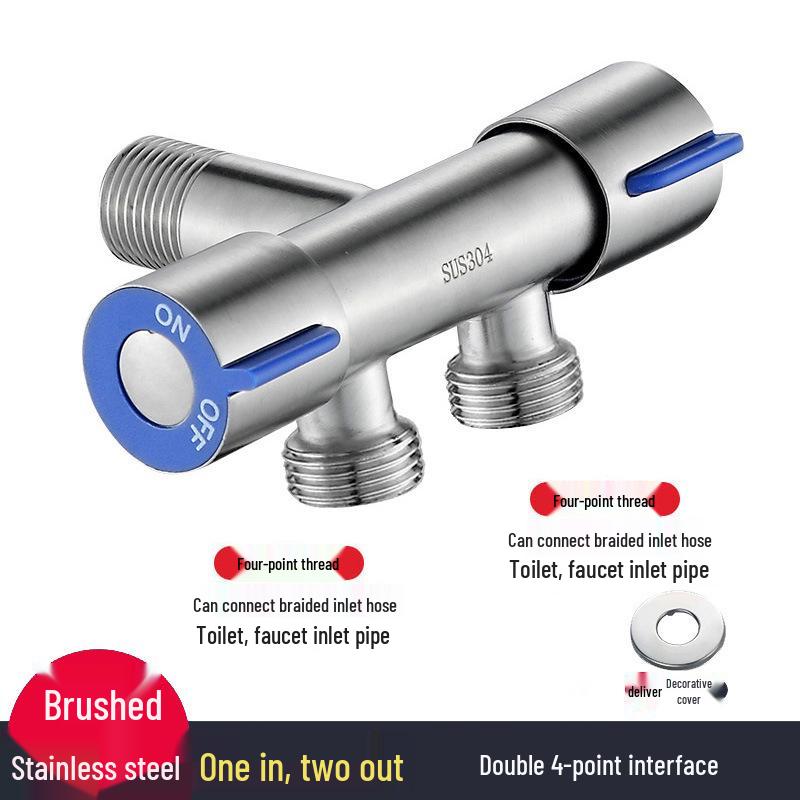 Robinet Unghiular cu Ieșire Dublă din Oțel Inoxidabil 304 cu Comutatoare Duble pentru Divertor WC