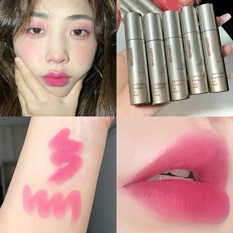 Dark Red Velvet Matte Lipstick Waterproof Long Lasting Matte Lip Glaze Lipgloss Non-Stick Cup Makeup Lip Tint Cosmetic Makeup