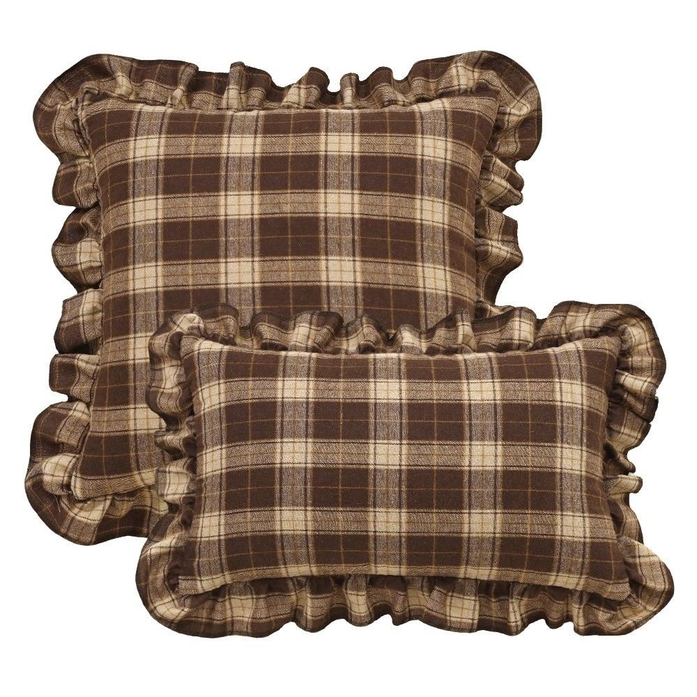 Ruffle Trim Throw Pillow Covers Tartan Plaid Cushion Covers Cozy Checkered Pillowcase Indoor Use