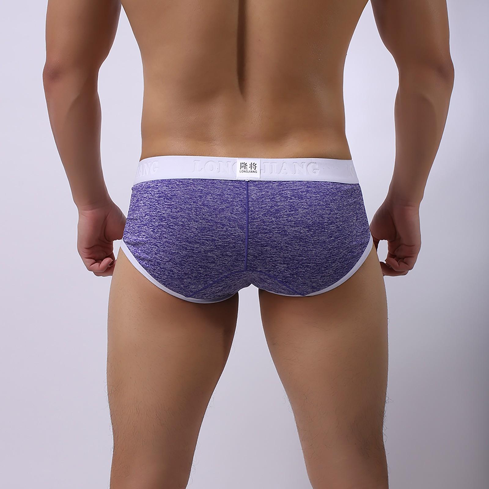 Мужские удобные тонкие дышащие сексуальные треугольные однотонные трусики со средней — фото 7