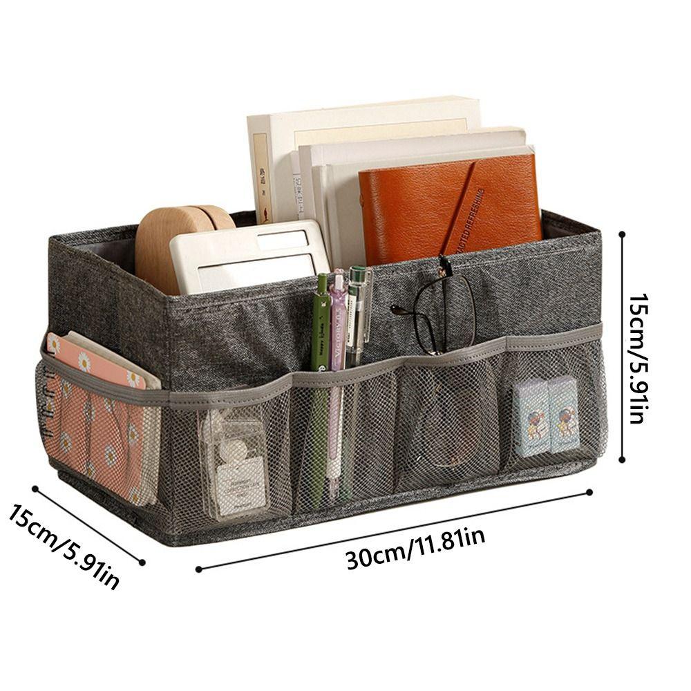 Large Capacity Desktop Storage Box Folding With Mesh Organizer Dividers Folding Storage Box Mesh Organizer Cosmetics Organizer
