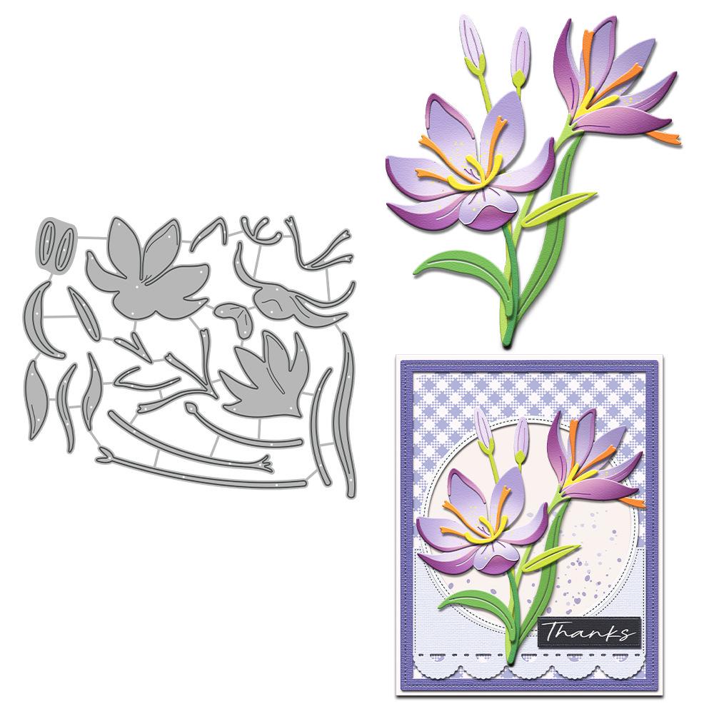 Orchid Pattern Carbon Steel Embossing Die for Paper Crafts