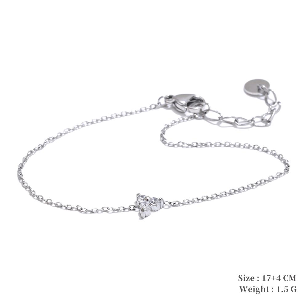 Yhpup High-Grade Shiny Zirconia Flower Chain Bracelet Bangle Necklace Earrings Gold & Platinum PVD Plated Premium Jewelry Gift