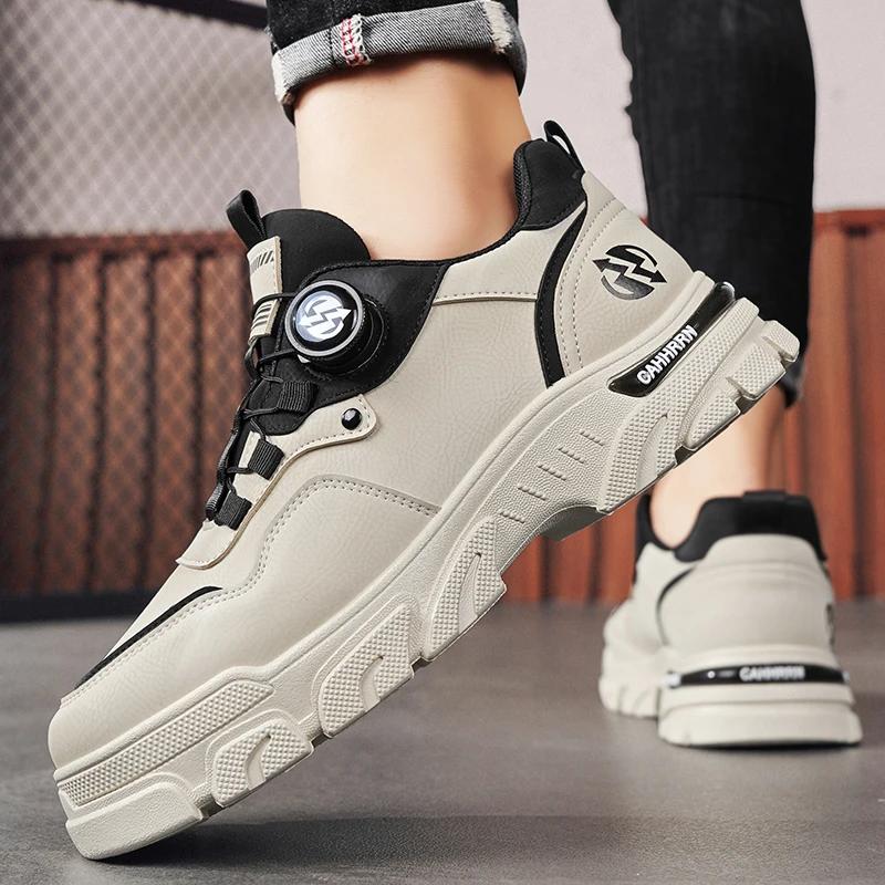 Mens Casual Sneakers Shoes Leather Outdoor Platform Fashion Luxury Designer Sports Running Work Skateboard Boots Tennis