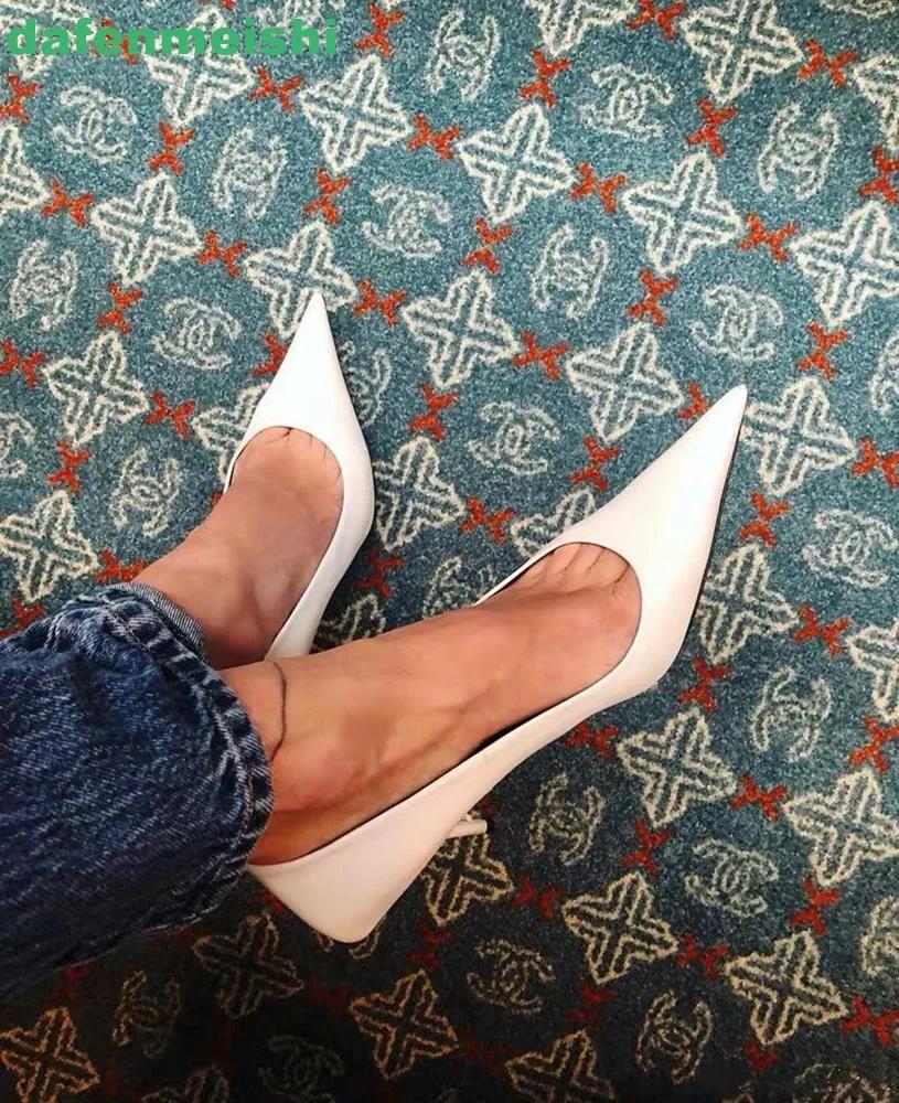 Fashion Green/white Pointed Toe Women Pumps Slip On Shallow Thin High Heel 6Cm/8Cm Sexy Fashion Pumps 2025 New Green Sexy Women's Shoes