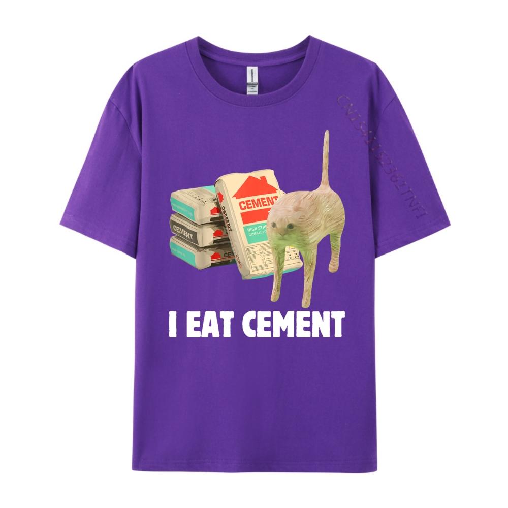 I Eat Cement Funny Cat Meme Internet Memes Humorous Joke Pun Free Shippping Clothes Mens TShirts Mardi Gras