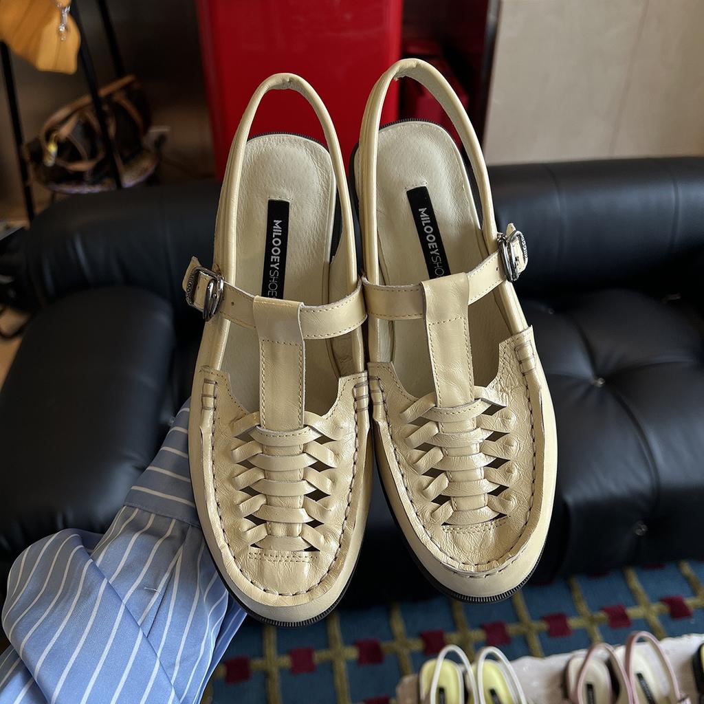 Vintage Elegant Women Shoe 2024 Summer New Woven Temperament Sandals Women Roman Single Shoe Fisherman Shoe