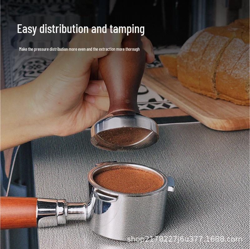 Italian Stainless Steel Coffee Tamper with Flat Base and Ergonomic Handle (51/53/58mm)