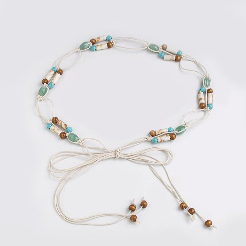 Bohemian Ethnic Style Waist Belt With Cotton Linen Material For Casual Vacation Wear Women