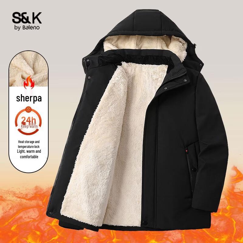 Baleno Men s S&K Lamb Fleece Lined Padded Jacket L