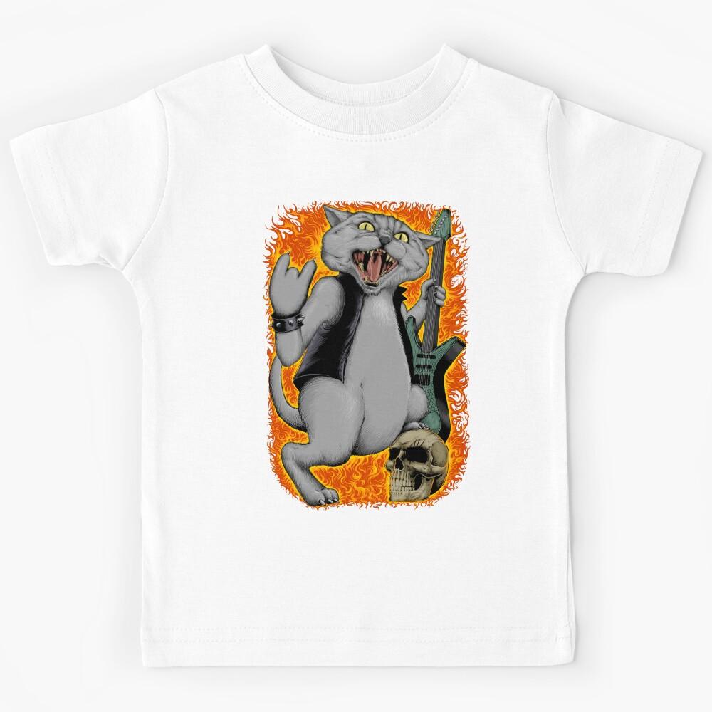 Heavy Metal Cat Kids T-Shirt 100