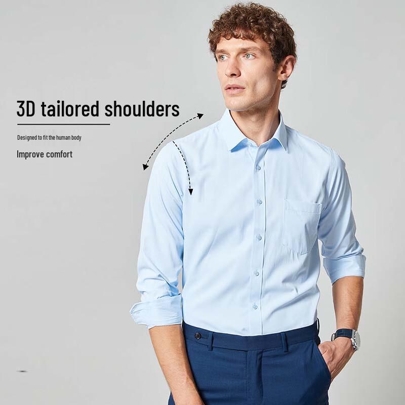 ROMON Men s Simple Versatile Business Shirt 38