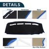 TUCKBOLD Dashboard Mat for Fiat 500 Car Dashboard Protective Interior Customization Parts Sun Flannel Black with Blue Set (2008-2023), Cover, Mat, &