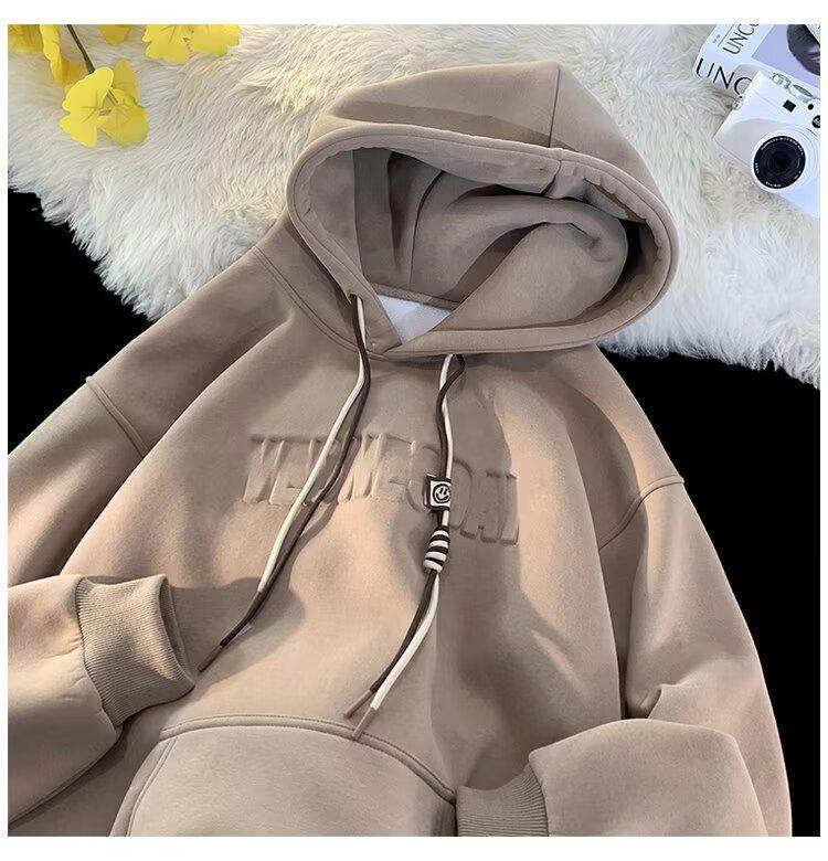 Unisex Thick Fleece-Lined Hoodie - Trendy, Heavyweight, Loose Fit for Autumn/Winter 2025 Arrival