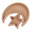 Eid Wooden Dessert Tray Cute Shape Multifunctional Ramadan Wood Moon Tray for Home Ramadan Party