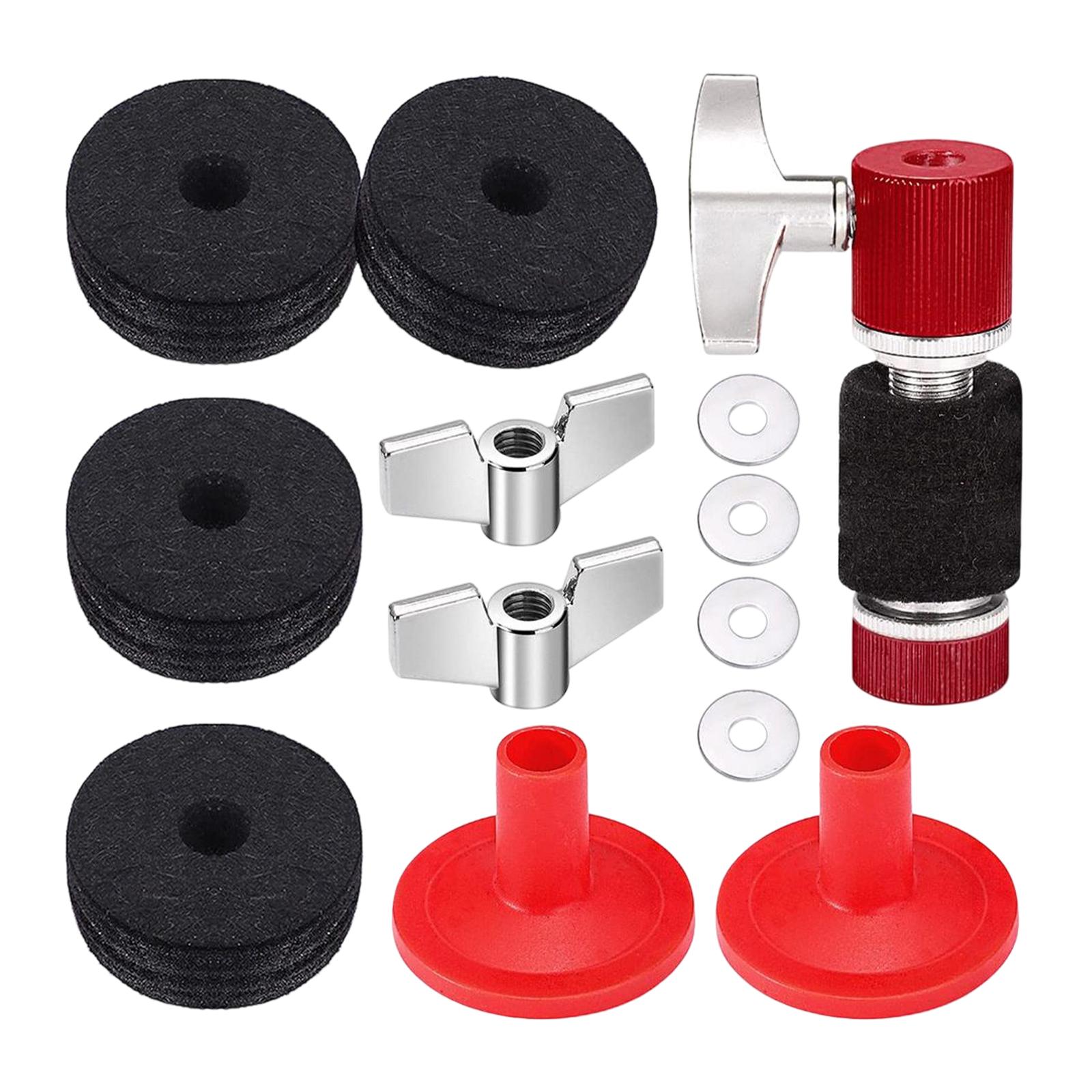 13 Pieces Cymbal Replacement Accessories Washers Durable Cymbal Sleeves for Drum Set Cymbal Felt Kits Drum Cymbal Felt Pads