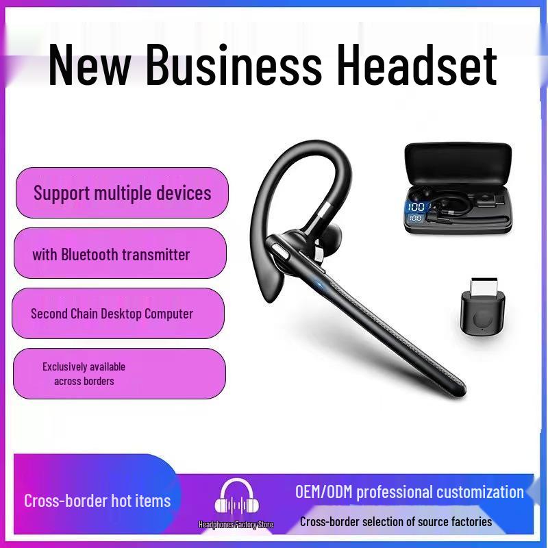 Noise-Cancelling HD Bluetooth Business Earphone - Single Ear Clip-on