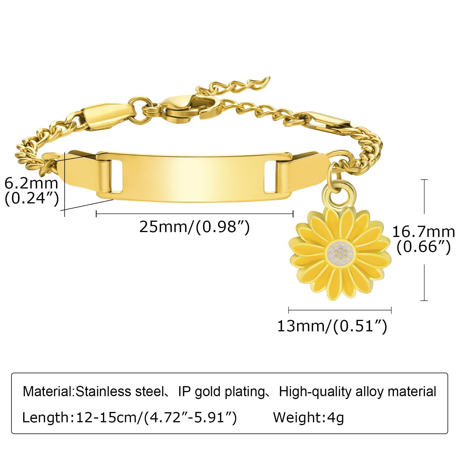 

Engravable, Dripping Flower Stainless Steel Blank Curved Plate Three To One Nk Chain Children S Bracelet, Jewelry 798