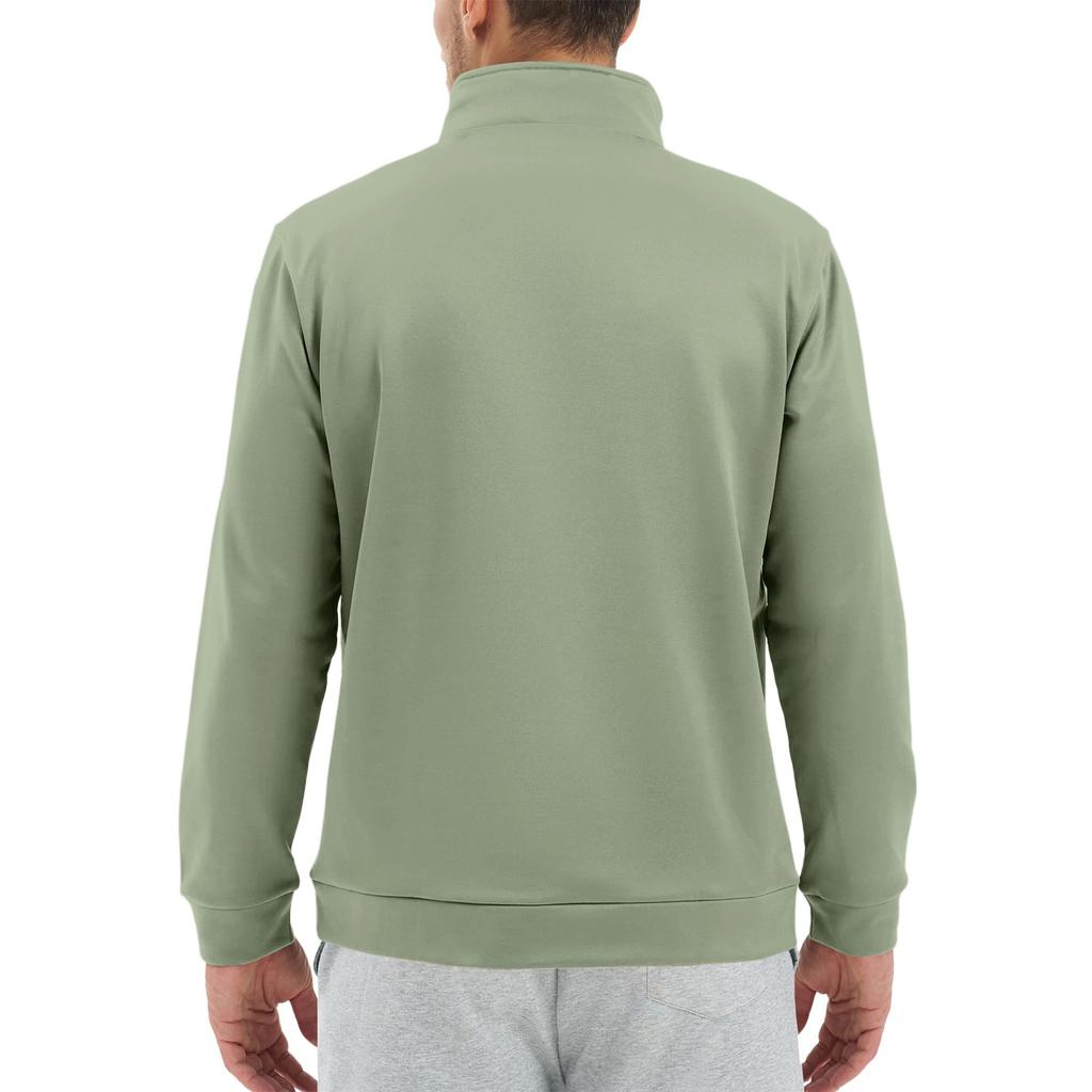 Men's Casual Long-Sleeved Collared Quarter-Zip Sweatshirt