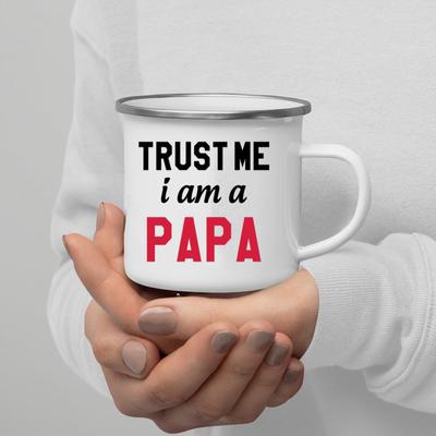 Vertrouw Me Ik Ben Print Emaille Koffiemok Met Handvat Wijn Bier Drank Sap Cola Kopjes Melkmok Beste Outdoor Festival Cadeau Outdoor