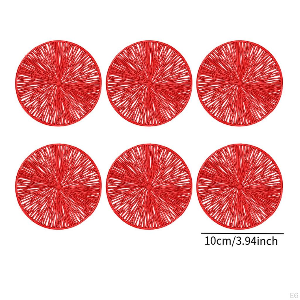 6 Pack 4 Inch Coasters Set for Mugs And Cups Stackable Kitchen Office