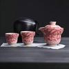 Ru Kiln Tea Set National Color Heavenly Fragrance  Portable Tea Pot Easy To Store for Business Trips One Pot Two Cups
