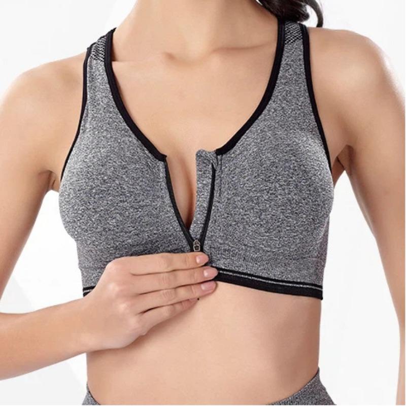 Front Zip Comfortable Sports Bra For Yoga Running Fitness