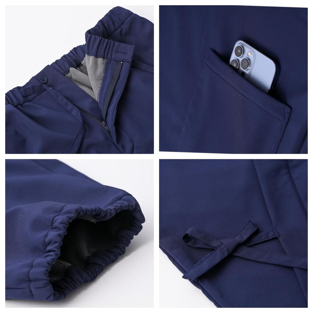 [HOHO AYUMU] Block-lined Fleece Samue (Work Clothes) [05.Navy] [L]