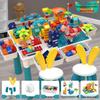 Multifunctional Building Block Table for Early Education – Large Particle Puzzle Toy for Boys and Girls Aged 3-5, Perfect Birthday Gift.