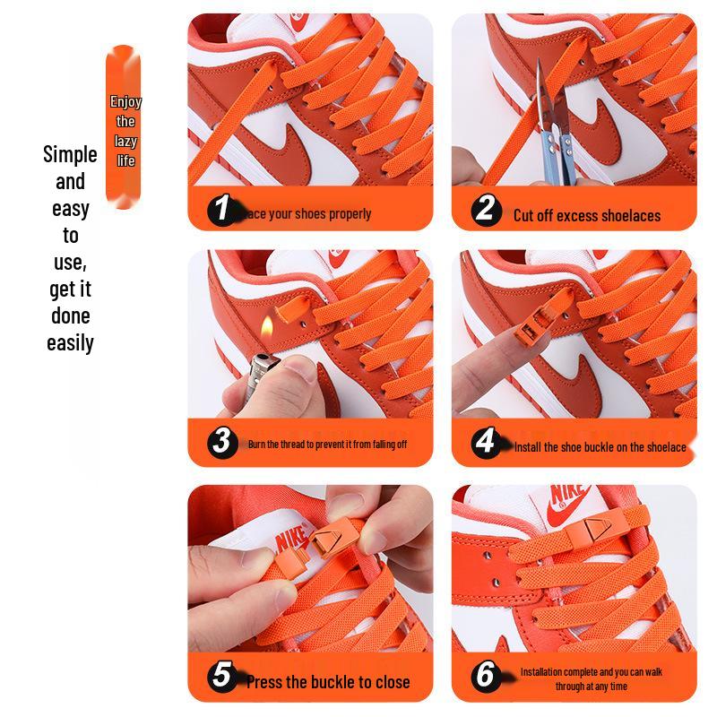 No-Tie Elastic Shoelaces: Easy Snap Lock for Kids & Adults, Perfect for a Hassle-Free Fit.