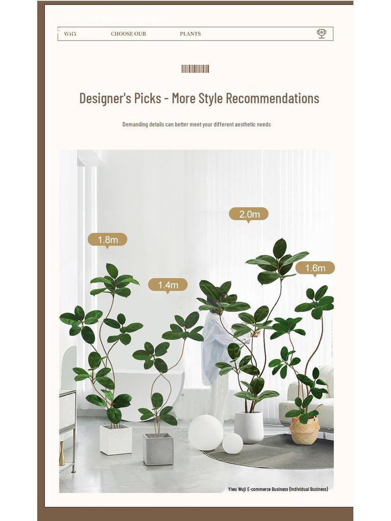 Luxurious Large Faux Green Plant Decoration for Indoor Use