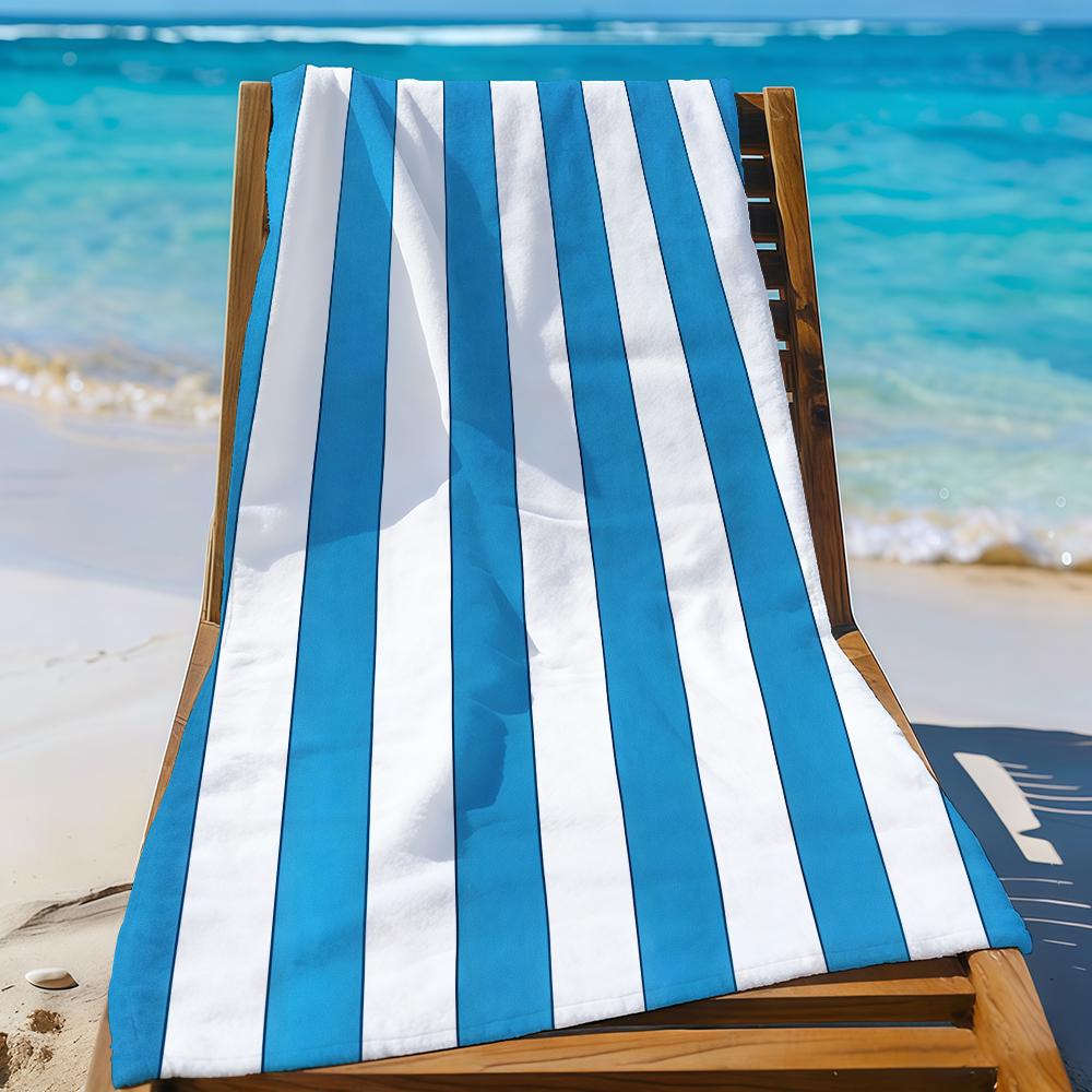 Stripe Towel Beach Towel Travel Lightweight Skin Friendly for Pool Beach Camping Cruise Summer